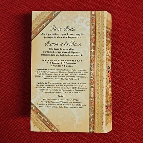 PUNCH STUDIO Rose soap faux vtg. book keepsake empty glittered magnetic Victoria - Picture 4 of 7